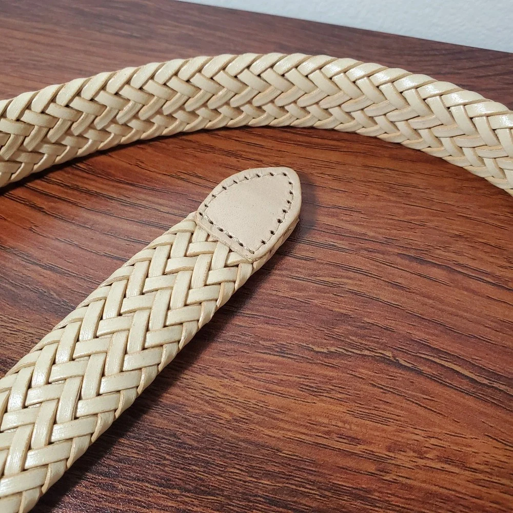 Leather braided women's belt size M/L‎ - leather rim w/bonded leather braid